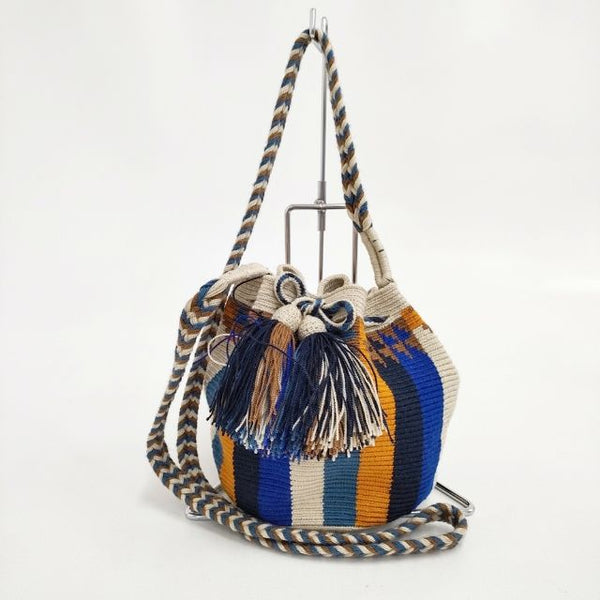 guanabana 巾着バッグ ショルダーバッグ フリンジ トートバッグ マルチカラー レディース グアナバナ【中古】5-1103G∞