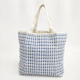 picone-accessori ピッコーネアッチェッソーリ 司祭柄 エコバッグ トートバッグ ベージュ ブルー レディース【中古】5-1103G∞