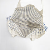 picone-accessori ピッコーネアッチェッソーリ 司祭柄 エコバッグ トートバッグ ベージュ ブルー レディース【中古】5-1103G∞