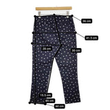 45R/45rpm ドット柄 ストレッチ パンツ ネイビー ホワイト レディース フォーティーファイブアールピーエム【中古】5-1105G∞