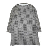 homspun 071-6651 七分袖 ヘンリーネック ポケット付き チュニック 花柄 Ｔシャツ カットソー グレー レディース ホームスパン【中古】5-0819M♪