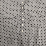 homspun 071-6651 七分袖 ヘンリーネック ポケット付き チュニック 花柄 Ｔシャツ カットソー グレー レディース ホームスパン【中古】5-0819M♪