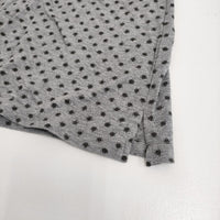 homspun 071-6651 七分袖 ヘンリーネック ポケット付き チュニック 花柄 Ｔシャツ カットソー グレー レディース ホームスパン【中古】5-0819M♪