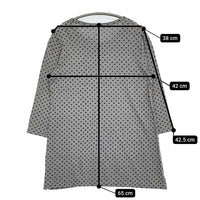 homspun 071-6651 七分袖 ヘンリーネック ポケット付き チュニック 花柄 Ｔシャツ カットソー グレー レディース ホームスパン【中古】5-0819M♪