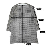homspun 071-6651 七分袖 ヘンリーネック ポケット付き チュニック 花柄 Ｔシャツ カットソー グレー レディース ホームスパン【中古】5-0819M♪