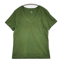 45R/45rpm Vネック サイズ2 無地 半袖Ｔシャツ カットソー グリーン レディース フォーティーファイブアールピーエム【中古】5-0809S♪