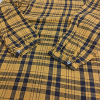 fog linen work リネン チェック ワンピース イエロー チャコールグレー レディース フォグリネンワーク【中古】5-0819M♪