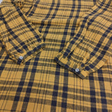 fog linen work リネン チェック ワンピース イエロー チャコールグレー レディース フォグリネンワーク【中古】5-0819M♪
