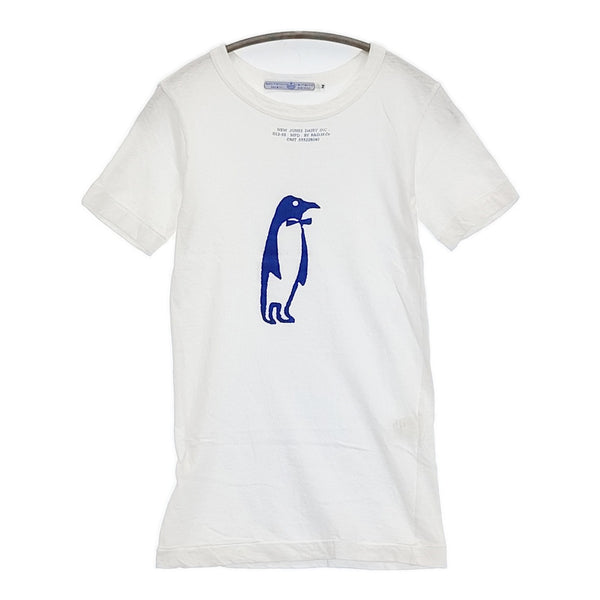 R&D.M.Co- ペンギン柄 サイズM チュニック ロング 半袖Ｔシャツ カットソー ホワイト レディース オールドマンズテーラー【中古】5-0809S♪