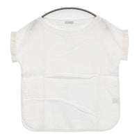 fog linen work リネン フレンチスリーブ ブラウス シャツ ホワイト レディース フォグリネンワーク【中古】5-0809S♪