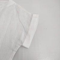 fog linen work リネン フレンチスリーブ ブラウス シャツ ホワイト レディース フォグリネンワーク【中古】5-0809S♪