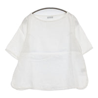 fog linen work リネン 五分袖 ハーフスリーブ ブラウス シャツ ホワイト レディース フォグリネンワーク【中古】5-0809S♪