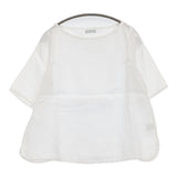fog linen work リネン 五分袖 ハーフスリーブ ブラウス シャツ ホワイト レディース フォグリネンワーク【中古】5-0809S♪