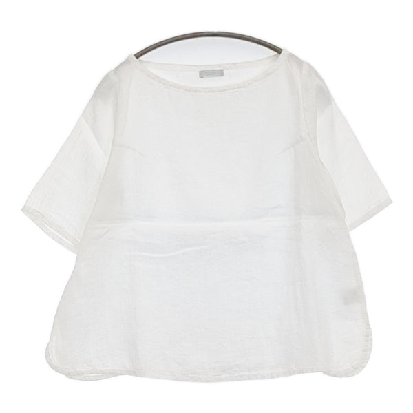 fog linen work リネン 五分袖 ハーフスリーブ ブラウス シャツ ホワイト レディース フォグリネンワーク【中古】5-0809S♪