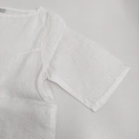 fog linen work リネン 五分袖 ハーフスリーブ ブラウス シャツ ホワイト レディース フォグリネンワーク【中古】5-0809S♪