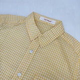 homspun 052-5208 ギンガムチェック コットン 長袖シャツ イエロー ホワイト レディース ホームスパン【中古】5-1105M∞
