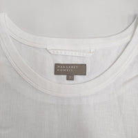 MARGARET HOWELL 578-6152004 サイズ2 リネン 半袖Ｔシャツ カットソー ホワイト レディース マーガレットハウエル【中古】5-0809S♪