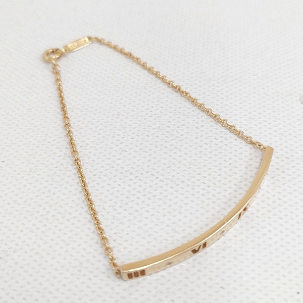 TIFFANY&Co. アトラスバー ブレスレット ダイヤモンド Au750 18K PG ピンクゴールド 金 ブレスレット ゴールド レディース ティファニー【中古】5-0828G◎