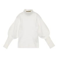 Spick and Span Noble バルーンスリーブニット 定価14300円 ハイネック 23SS ホワイト レディース スピック＆スパン ノーブル【中古】5-0815M♪
