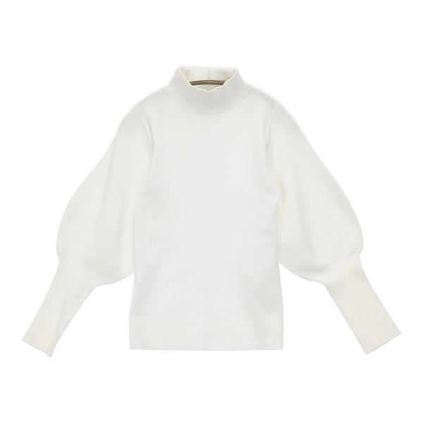 Spick and Span Noble バルーンスリーブニット 定価14300円 ハイネック 23SS ホワイト レディース スピック＆スパン ノーブル【中古】5-0815M♪