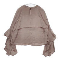 NOBLE 22051240910040 袖フリルブラウス 定価16500円 シワ加工 ブラウス シャツ ピンクベージュ レディース ノーブル【中古】5-1007T△