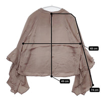 NOBLE 22051240910040 袖フリルブラウス 定価16500円 シワ加工 ブラウス シャツ ピンクベージュ レディース ノーブル【中古】5-1007T△