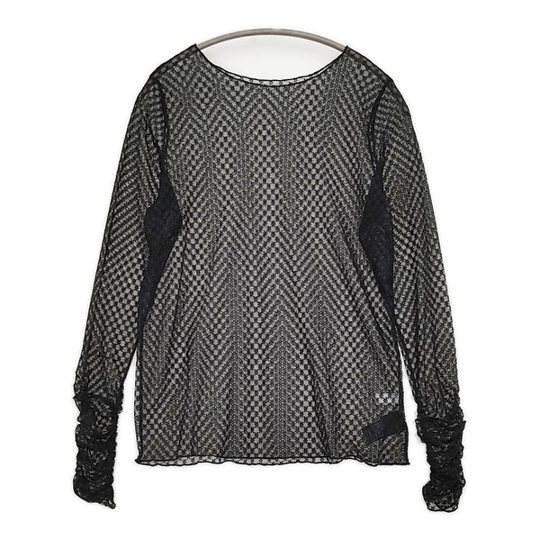 SLOBE IENA フラワーチュールシャーリングプルオーバー 定価6050円 カットソー 24AW ブラック レディース スローブイエナ【中古】5-0815M♪