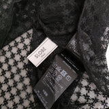 SLOBE IENA フラワーチュールシャーリングプルオーバー 定価6050円 カットソー 24AW ブラック レディース スローブイエナ【中古】5-0815M♪