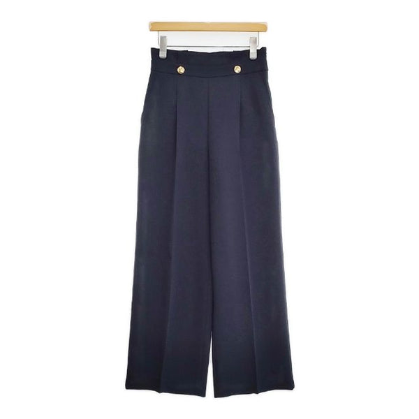 allureville サイド釦ワイドパンツ 定価26400円 パンツ ネイビー レディース アルアバイル【中古】5-1126G∞