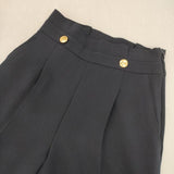 allureville サイド釦ワイドパンツ 定価26400円 パンツ ネイビー レディース アルアバイル【中古】5-1126G∞