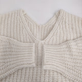 GALLARDAGALANTE 新品 ベビーアルパカニット Vネック オーバーサイズ 定価36300円 ホワイト レディース ガリャルダガランテ【中古】5-1022T♪