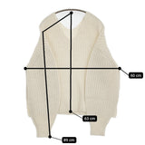 GALLARDAGALANTE 新品 ベビーアルパカニット Vネック オーバーサイズ 定価36300円 ホワイト レディース ガリャルダガランテ【中古】5-1022T♪