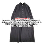 gungendo 里山パレット 24501502 コットン シャツワンピ ギャザー ワンピース ブラック レディース 群言堂【中古】5-1031M♪