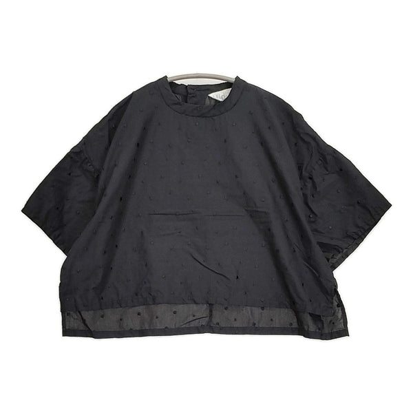 Midi-umi ドット ワイドシャツ プルオーバー 定価14960円 ブラウス シャツ 25SS ブラック レディース ミディウミ【中古】5-0815S♪