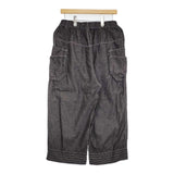 ESTROISLOSE ライトオンス綿麻デニムパンツ 定価17300円 EB25203 イージーワイド パンツ ブラック レディース エストゥロワルーズ【中古】5-0815M♪