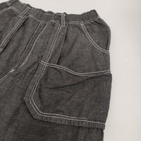 ESTROISLOSE ライトオンス綿麻デニムパンツ 定価17300円 EB25203 イージーワイド パンツ ブラック レディース エストゥロワルーズ【中古】5-0815M♪