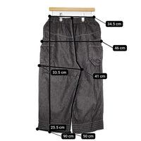 ESTROISLOSE ライトオンス綿麻デニムパンツ 定価17300円 EB25203 イージーワイド パンツ ブラック レディース エストゥロワルーズ【中古】5-0815M♪