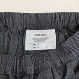 tumugu 6.3ozデニムダンガリー フル丈パンツ TB25207 定価21780円 イージーワイド デニムパンツ 25SS ネイビー レディース ツムグ【中古】5-0815M♪