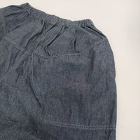 tumugu 6.3ozデニムダンガリー フル丈パンツ TB25207 定価21780円 イージーワイド デニムパンツ 25SS ネイビー レディース ツムグ【中古】5-0815M♪