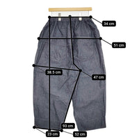 tumugu 6.3ozデニムダンガリー フル丈パンツ TB25207 定価21780円 イージーワイド デニムパンツ 25SS ネイビー レディース ツムグ【中古】5-0815M♪
