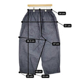 tumugu 6.3ozデニムダンガリー フル丈パンツ TB25207 定価21780円 イージーワイド デニムパンツ 25SS ネイビー レディース ツムグ【中古】5-0815M♪