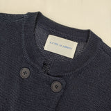 Le ciel de Harriss コットン ニットジャケット カーディガン ネイビー レディース ルシェル ドハリス【中古】5-1215M∞