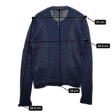 Le ciel de Harriss コットン ニットジャケット カーディガン ネイビー レディース ルシェル ドハリス【中古】5-1215M∞