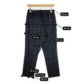 TRAVAIL MANUEL ストレッチチェックペグパンツ 501011 ブラックウォッチ イージー パンツ グリーン レディース トラバイユマニュアル【中古】5-1126G∞