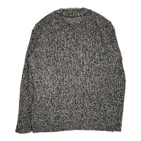 BEATRICE コットンシルク ミックス セーター ニット ブラック ホワイト レディース ベアトリス【中古】5-0819M♪