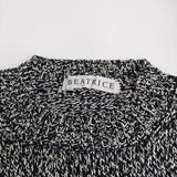 BEATRICE コットンシルク ミックス セーター ニット ブラック ホワイト レディース ベアトリス【中古】5-0819M♪