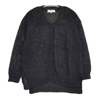 Harriss リネンニット クルーネック サイズ36 スナップボタン カーディガン ブラック レディース ハリス【中古】5-0819M♪