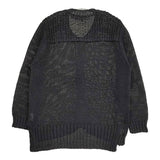 Harriss リネンニット クルーネック サイズ36 スナップボタン カーディガン ブラック レディース ハリス【中古】5-0819M♪