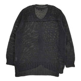 Harriss リネンニット クルーネック サイズ36 スナップボタン カーディガン ブラック レディース ハリス【中古】5-0819M♪