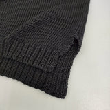 Harriss リネンニット クルーネック サイズ36 スナップボタン カーディガン ブラック レディース ハリス【中古】5-0819M♪